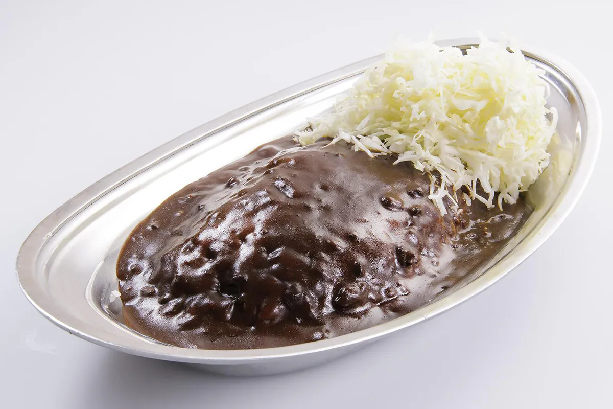 black curry rice with shredded cabbage at Go Go Curry, a Japanese Curry Restaurant in Gardena